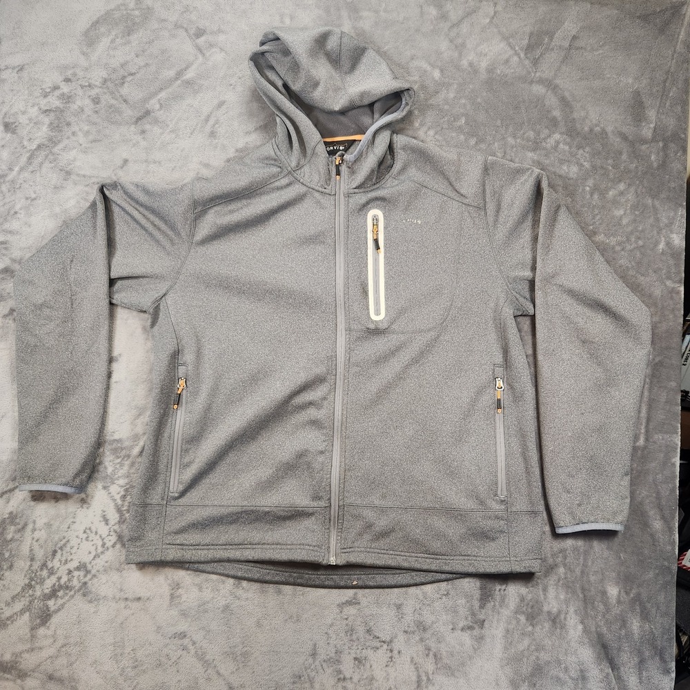 Orvis Hoodie Mens XL Gray Horseshoe Hills Jacket Fleece Full Zip Gorpcore